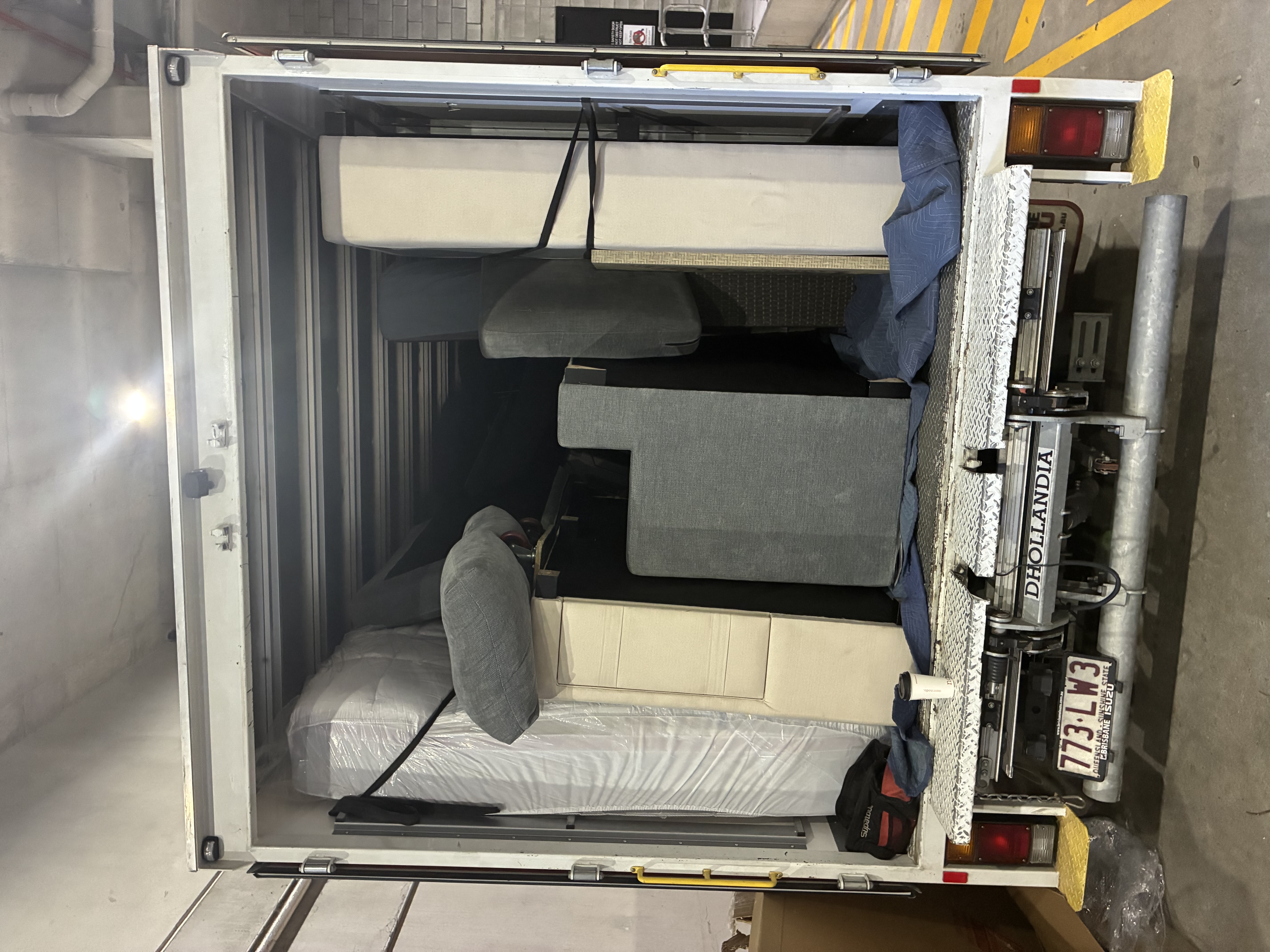 BMS truck loaded with deliveries